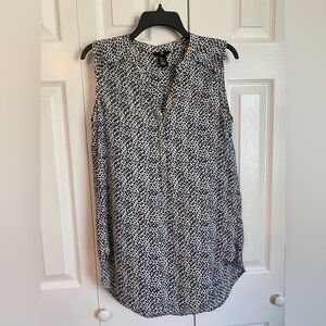 Women’s H&M Size 6 Blue & Cream Tunic Blouse